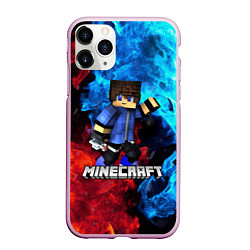 Чехол iPhone 11 Pro матовый Minecraft Майнкрафт, цвет: 3D-розовый