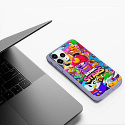 Чехол iPhone 11 Pro матовый BRAWL STARS GENE, цвет: 3D-светло-сиреневый — фото 2