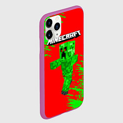 Чехол iPhone 11 Pro матовый MINECRAFT, цвет: 3D-фиолетовый — фото 2