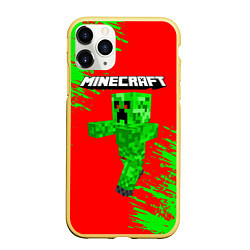 Чехол iPhone 11 Pro матовый MINECRAFT, цвет: 3D-желтый