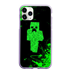 Чехол iPhone 11 Pro матовый MINECRAFT, цвет: 3D-светло-сиреневый