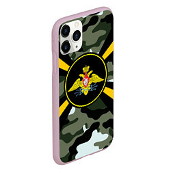 Чехол iPhone 11 Pro матовый Войска связи, цвет: 3D-розовый — фото 2