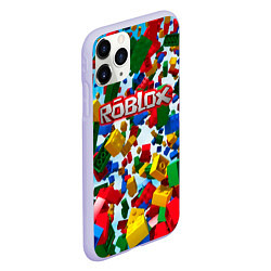 Чехол iPhone 11 Pro матовый Roblox Cubes, цвет: 3D-светло-сиреневый — фото 2