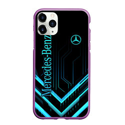 Чехол iPhone 11 Pro матовый Mercedes-Benz, цвет: 3D-фиолетовый