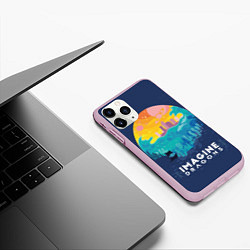 Чехол iPhone 11 Pro матовый Imagine Dragons, цвет: 3D-розовый — фото 2