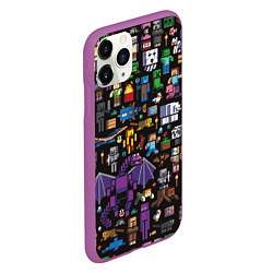 Чехол iPhone 11 Pro матовый MINECRAFT, цвет: 3D-фиолетовый — фото 2