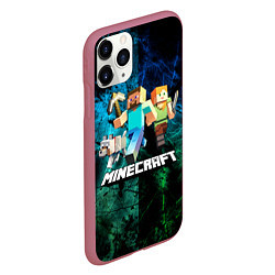 Чехол iPhone 11 Pro матовый Minecraft Майнкрафт, цвет: 3D-малиновый — фото 2