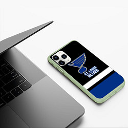 Чехол iPhone 11 Pro матовый Сент-Луис Блюз, цвет: 3D-салатовый — фото 2