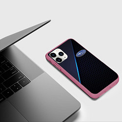 Чехол iPhone 11 Pro матовый SUBARU, цвет: 3D-малиновый — фото 2