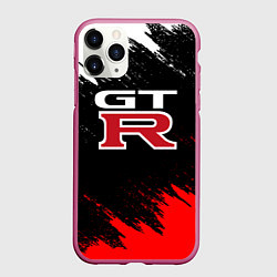 Чехол iPhone 11 Pro матовый NISSAN GTR, цвет: 3D-малиновый