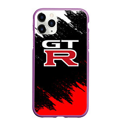 Чехол iPhone 11 Pro матовый NISSAN GTR, цвет: 3D-фиолетовый