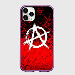 Чехол iPhone 11 Pro матовый АНАРХИЯ, цвет: 3D-фиолетовый