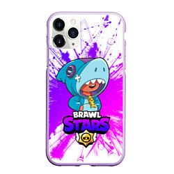 Чехол iPhone 11 Pro матовый Brawl stars leon shark, цвет: 3D-сиреневый