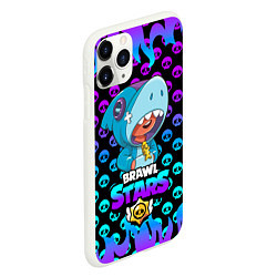 Чехол iPhone 11 Pro матовый Brawl stars leon shark, цвет: 3D-белый — фото 2