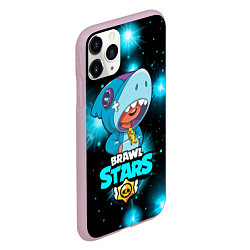 Чехол iPhone 11 Pro матовый Brawl stars leon shark, цвет: 3D-розовый — фото 2