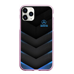 Чехол iPhone 11 Pro матовый Mercedes-AMG, цвет: 3D-розовый