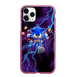 Чехол iPhone 11 Pro матовый SONIC, цвет: 3D-малиновый