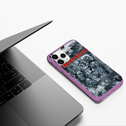 Чехол iPhone 11 Pro матовый Iron Maiden, цвет: 3D-фиолетовый — фото 2