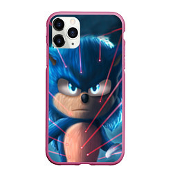 Чехол iPhone 11 Pro матовый SONIC, цвет: 3D-малиновый