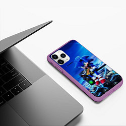 Чехол iPhone 11 Pro матовый SONIC, цвет: 3D-фиолетовый — фото 2