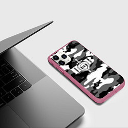 Чехол iPhone 11 Pro матовый Пограничные Войска, цвет: 3D-малиновый — фото 2