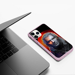 Чехол iPhone 11 Pro матовый HALF WITCHER, цвет: 3D-розовый — фото 2