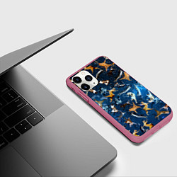 Чехол iPhone 11 Pro матовый Космические коты, цвет: 3D-малиновый — фото 2