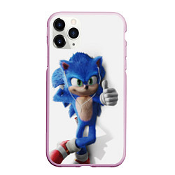 Чехол iPhone 11 Pro матовый SONIC, цвет: 3D-розовый