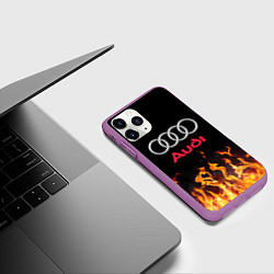 Чехол iPhone 11 Pro матовый AUDI, цвет: 3D-фиолетовый — фото 2