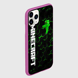 Чехол iPhone 11 Pro матовый MINECRAFT, цвет: 3D-фиолетовый — фото 2