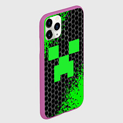 Чехол iPhone 11 Pro матовый MINECRAFT, цвет: 3D-фиолетовый — фото 2