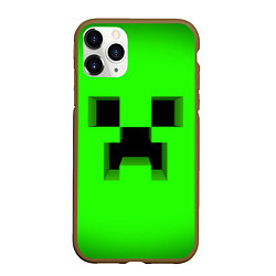 Чехол iPhone 11 Pro матовый MINECRAFT, цвет: 3D-коричневый