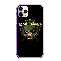 Чехол iPhone 11 Pro матовый Five Finger Death Punch, цвет: 3D-сиреневый