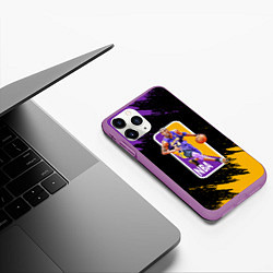 Чехол iPhone 11 Pro матовый LA LAKERS KOBE BRYANT, цвет: 3D-фиолетовый — фото 2