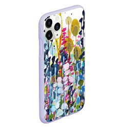 Чехол iPhone 11 Pro матовый Watercolor Flowers, цвет: 3D-светло-сиреневый — фото 2