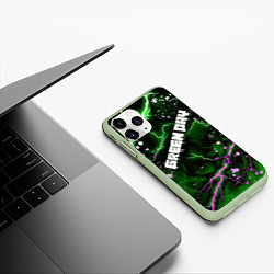 Чехол iPhone 11 Pro матовый GreenDay, цвет: 3D-салатовый — фото 2