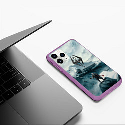 Чехол iPhone 11 Pro матовый Skyrim Warrior, цвет: 3D-фиолетовый — фото 2