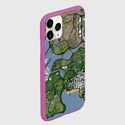 Чехол iPhone 11 Pro матовый San andreas, цвет: 3D-фиолетовый — фото 2