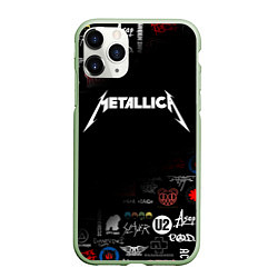 Чехол iPhone 11 Pro матовый Metallica, цвет: 3D-салатовый