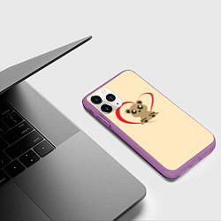 Чехол iPhone 11 Pro матовый Мишка, цвет: 3D-фиолетовый — фото 2