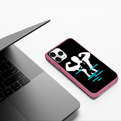 Чехол iPhone 11 Pro матовый Титан, цвет: 3D-малиновый — фото 2