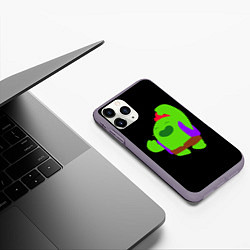 Чехол iPhone 11 Pro матовый Brawl Stars Spike, цвет: 3D-серый — фото 2