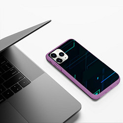 Чехол iPhone 11 Pro матовый Modern Geometry, цвет: 3D-фиолетовый — фото 2