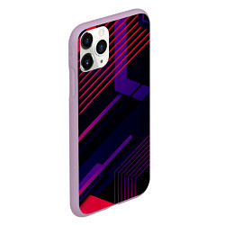 Чехол iPhone 11 Pro матовый Modern Geometry, цвет: 3D-сиреневый — фото 2