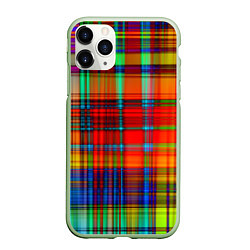Чехол iPhone 11 Pro матовый Радужная сетка, цвет: 3D-салатовый