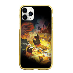 Чехол iPhone 11 Pro матовый KIMETSU NO YAIBA, цвет: 3D-желтый