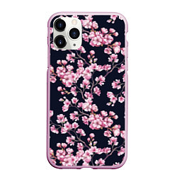 Чехол iPhone 11 Pro матовый Сакура, цвет: 3D-розовый