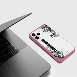 Чехол iPhone 11 Pro матовый Marshmello, цвет: 3D-малиновый — фото 2