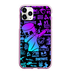 Чехол iPhone 11 Pro матовый FORTNITE X MARSHMELLO, цвет: 3D-розовый