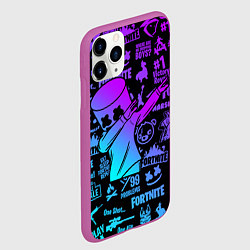 Чехол iPhone 11 Pro матовый FORTNITE X MARSHMELLO, цвет: 3D-фиолетовый — фото 2